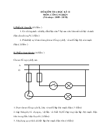 Đề kiểm tra học kỳ II môn: Công nghệ 9 (năm học: 2009 - 2010)