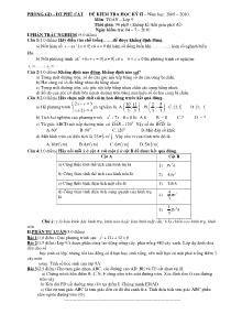 Đề kiểm tra học kỳ II – năm học: 2009 – 2010 môn: toán – lớp 9 thời gian: 90 phút ( không kểthời gian phát đề)