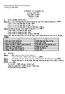 Đề kiểm tra học kỳ II năm học : 2012 -2013 môn :công nghệ 8 thời gian : 45 phút