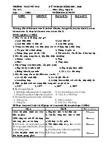 Đề thi học kì II (2009 - 2010) môn: Công nghệ 8 trường THCS Pô Thi