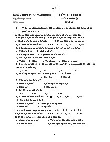 Đề thi học kì II công nghệ 9 45 phút trường THPT Phan Văn Hùng