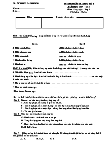 Đề thi kiểm tra học kỳ I năm học 2009 - 2010 môn: công nghệ lớp 8 trường THCS Cao Phong