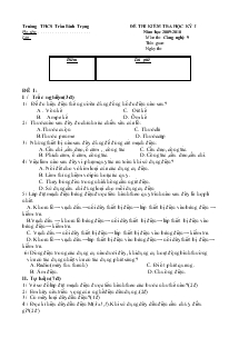 Đề thi kiểm tra học kỳ I năm học 2009-2010 môn thi: công nghệ 9