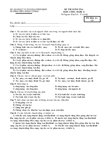 Đề thi kiểm tra môn Công nghệ 8 - Mã kiểm tra 132 - Trường THPT Hùng Vương
