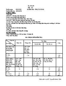 Giáo án Công nghệ 8 - Tiết 45: Kiểm tra thực hành