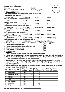 Kiểm tra 1 tiết (Tuần 27) lớp 8 - Môn: Công nghệ 8