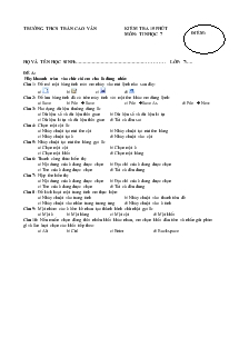 Kiểm tra 15 phút môn: Tin học 7 trường THCS trần Cao Vân