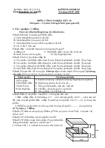 Kiểm tra định kì năm học: 2013 -  2014môn: Công nghệ 8 - Tiết 16