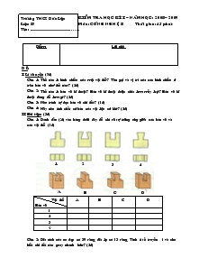 Kiểm tra học kì I năm học: 2008 – 2009, môn: Công nghệ 8 - Trường THCS Đức Lập