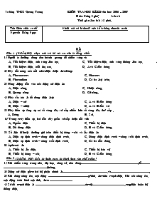 Kiểm tra học kì II năm học 2006 – 2007 môn: công nghệ lớp: 8 thời gian làm bài: 45 phút