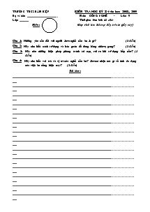 Kiểm tra học kỳ 1 - Năm học: 2008 – 2009 môn: công nghệ - lớp: 9 thời gian làm bài: 45 phút