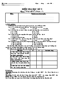 Kiểm tra học kỳ 2 môn học: công nghệ 9 (thời gian 45 phút)