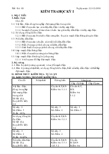 Bài giảng Tiết 18: Kiểm tra học kỳ 1