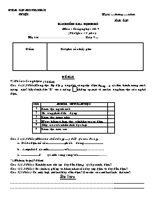 Bài kiểm tra định kì môn : công nghệ : tiết 9 (thời gian 45 phút)