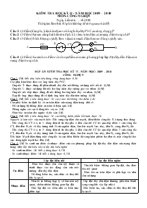 Đề 2 Kiểm tra học kỳ 2 - Năm học 2009 – 2010 môn: công nghệ 9