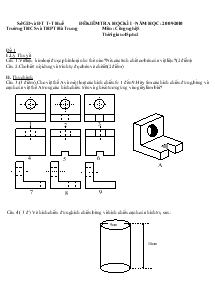 Đề kiểm tra học kì I năm học: 2009 - 2010 môn :công nghệ 8 trường THCSvà THPT Hà Trung