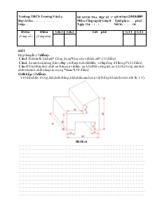 Đề kiểm tra học kì môn: Công nghệ lớp 8 năm 2008 - 2009