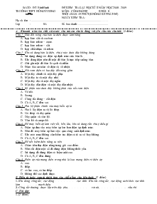 Đề kiểm tra học kỳ I môn Công nghệ 8 - Năm học: 2008 - 2009 - Đề Trường THPT  Hùng Vương