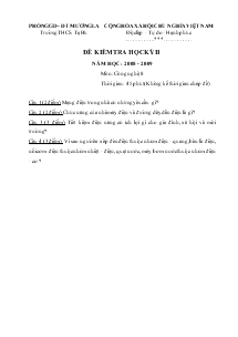 Đề kiểm tra học kỳ II năm học: 2008 - 2009 môn: Công nghệ 8 trường THCS Tạ Bú