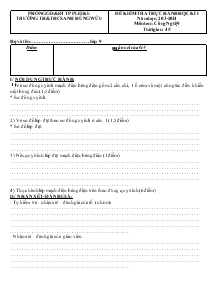 Đề kiểm tra thực hành học kì I năm học: 203-2014 môn hoc: công nghệ 9 thời gian: 45 phút