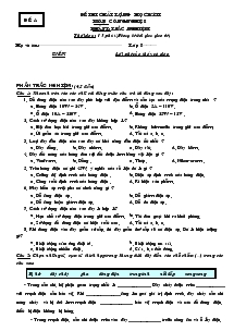 Đề thi chất lượng học kỳ II môn: Công nghệ 8 - Đề A
