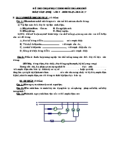 Đề thi chọn học sinh giỏi thành phố môn công nghệ – lớp 9 thời gian làm bài 45 phút