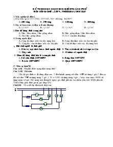 Đề thi chọn học sinh giỏi thành phố môn công nghệ – lớp 9