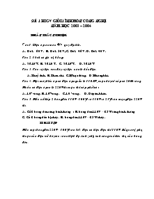 Đề thi giáo viên giỏi tĩnh môn công nghệ năm học 2003 – 2004