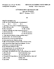 Đề thi học kì 2 năm học 2009 - 2010 môn thi: Công nghệ khối 8 trường THCS Đồng Rùm