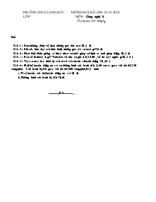 Đề thi học kì I năm học 2010 - 2011 môn: Công nghệ 8 trường THCS Long Hữu