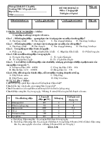 Đề thi học kì II môn: Công nghệ 8 trường THCS Nguyễn Trãi