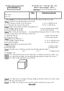 Đề thi học kỳ I năm học 2009 – 2010 môn: Công nghệ 8 (Đề 2) trường THCS Quách Phẩm