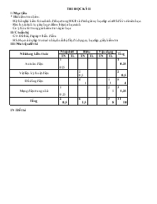 Giáo án Công nghệ 8 - Thi học kỳ II