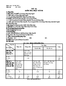 Giáo án Công nghệ 8 - Tiết 46: Kiểm tra thực hành