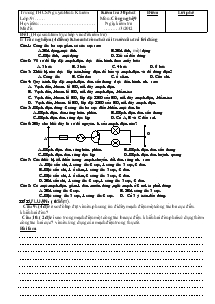 Kiểm tra 30 phút Môn: Công nghệ 9 Trường THCS Nguyễn Bỉnh Khiêm