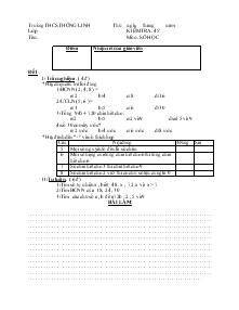 Kiểm tra: 45 phút môn: Số học trường THCS Thống Linh
