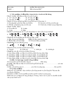 Kiểm tra học kì II môn Công nghệ 8