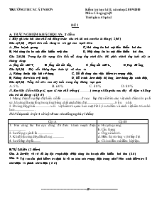 Kiểm tra học kì II, năm học 2009-2010 Môn: Công nghệ 9 Thời gian: 45 phút