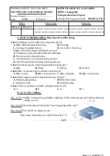 Kiểm tra học kỳ 1 (năm 2012 - 2013) môn: Công nghệ 8 trường THCS Trần Bình Trọng