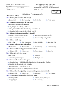 Kiểm tra học kỳ II (2012 - 2013) môn: Công nghệ lớp 8 - Mã đề thi 145