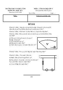 Môn : công nghệ lớp 9 thời gian làm bài: 45 phút năm học: 2010-2011