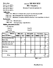 Tiết 53: Thi học kì II môn: Công nghệ 8