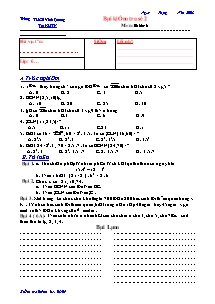 Bài giảng môn toán lớp 6 - Bài kiểm tra số 2 môn: số học 6