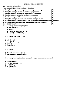 Bài giảng môn Hình học lớp 6 - Kiểm tra 45 phút