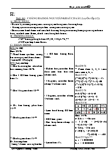 Bài giảng môn Số học lớp 6 - Tiết 46 : Cộng hai số nguyên khác dấu. Luyện tập