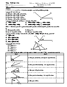 Bài giảng môn toán lớp 6 - Bài kiểm tra 1 tiết môn: hình học