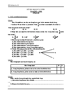 Bài giảng môn toán lớp 6 - Đề thi học kỳ II năm 2005 – 2006 (90 phút)