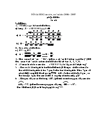Bài giảng môn toán lớp 6 - Đề thi học sinh giỏi môn toán năm học 2006 - 2007
