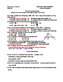 Bài kiểm tra chương I môn hình học lớp 6