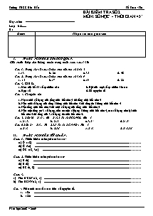 Bài kiểm tra số 2 môn: số học - Thời gian 45 Phút